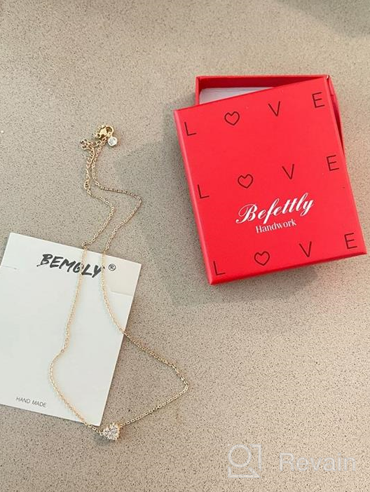 img 1 attached to 💖 Bemoly Initail Heart Necklace: 14K Gold Plated CZ Heart Chocker Chain, Minimalist Jewelry Gift for Women Girls review by Rebecca Vattikuti