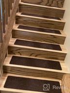 img 1 attached to Non-Slip Brown Carpet Stair Treads - 15-Pack Of 8"X30" Runners For Wooden Steps review by Giles Lacoste