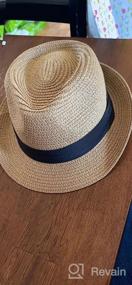 img 7 attached to 🎩 Children's Straw Sun Beach Fedora Hat with Short Brim - Fedora for Boys Girls (20.5" - 2-5 Years; 21.26" - 5-10 Years)