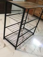 img 1 attached to Rustic Brown 4-Tier Metal Shoe Rack With MDF Wood Top Board, Entryway Shoe Tower Storage Organizer For Hallway, Closet, Bedroom & Living Room review by James Holker