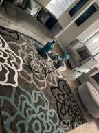 img 1 attached to Modern Abstract Floral Soft Area Rug With Easy Maintenance For Home And Office - 5' 3" X 7' 3," Ideal For Living Room, Bedroom, And Kitchen Decor In Elegant Gray Shade. review by Aaron Clayton