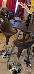 img 3 attached to Upgrade Your Bar With HOMCOM'S Adjustable Rattan Swivel Bar Stools - Set Of 2