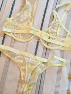 img 1 attached to Floral Lace Bra And Panty Set: Exotic 2 Piece Lingerie For Women With Underwired Support review by Mufti Capers