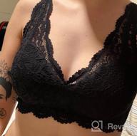 img 1 attached to Women'S Lace Bralette Padded Deep V Neck Bra: Wirefree, Adjustable & Plunge For Comfort! review by Danielle Hemp