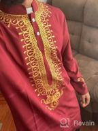 img 1 attached to Gold Print Dashiki Shirt - Traditional African Men'S Luxury Clothing By LucMatton review by Gabe Evans