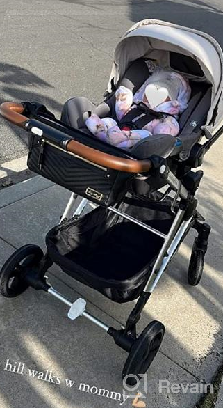 img 1 attached to Itzy Ritzy Adjustable Stroller Caddy Organizer With Two Pockets, Front Zippered Pocket And Straps To Fit Most Strollers - Coffee & Cream review by Erin Buck