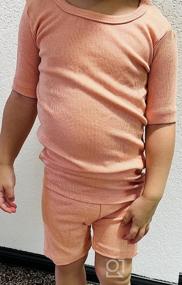 img 7 attached to Стильный пижамный комплект для малышей в полоску для повседневной носки - AVAUMA Snug Fit Sleepwear в рубчик для мальчиков и девочек