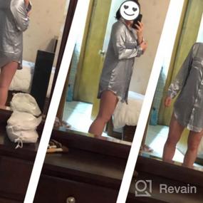img 7 attached to Women'S Satin Sleep Shirt Long Sleeve Button Down Pajama Top Silk Nightshirt Sleepwear
