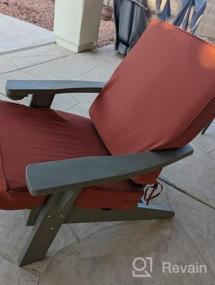 img 6 attached to Стул FRUITEAM Taupe Adirondack с подстаканником - атмосферостойкий стул для костра и патио на открытом воздухе для двора, террасы, сада и газона - эргономичное кресло для отдыха с грузоподъемностью 350 фунтов
