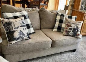 img 6 attached to Farmhouse Chic: Set Of 4 Buffalo Check Plaid Throw Pillow Covers For Home Decor & Living Spaces!