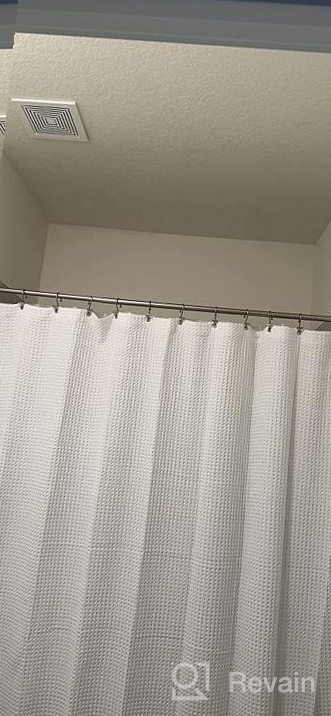 img 1 attached to 🚿 Amazer Spring Tension Shower Curtain Rod - 54-90 Inches, Rust-Resistant, White review by Rich Montgomery