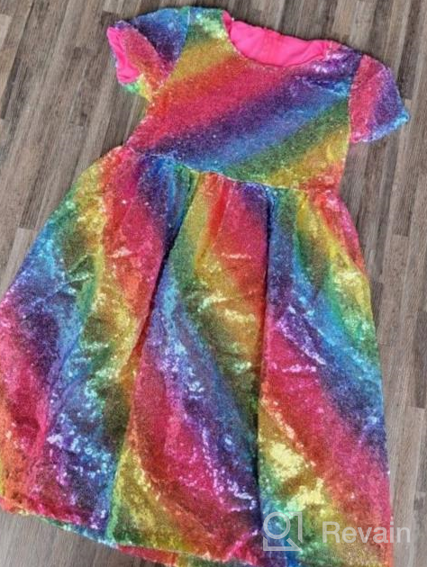 img 1 attached to Sparkling Sequin Rainbow 1 Birthday Dress for Toddler Girls review by Bubba Baldwin