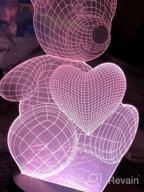 img 1 attached to 3D Teddy Bear Night Light With 7 Colors, Smart Touch & Remote Control - Perfect Gift For Kids Or Women! review by Michael Santos