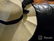 img 1 attached to Summer Sun Protection Straw Hat For Women - Wide Brim Foldable Floppy Beach Cap With UV Shielding review by Delos Montano