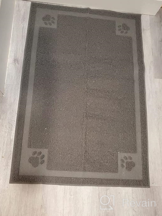 img 1 attached to Non-Slip, Waterproof Pet Feeding Mat | Easy To Clean & Flexible | Darkyazi Large Mat For Dogs And Cats | 24"×36" Grey Mat review by Mitch Wright