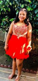 img 8 attached to Junior Gold Lace Applique Short Quinceanera Homecoming Dresses By Babyonline