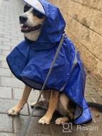 img 1 attached to Waterproof Dog Raincoat With Adjustable Belly Strap, Leash Hole & Reflective Strip - Lightweight Breathable Hoodie Jacket For Medium Large Dogs - Easy To Wear review by Chris Meckler