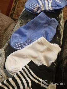 img 5 attached to 6/12 пар противоскользящих носков для малышей, нескользящие носки до щиколотки с ручками для малышей, для мальчиков и девочек - Jamegio