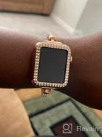 img 1 attached to Secbolt Bling Band And Case Compatible With Apple Watch Band 38Mm 40Mm 41Mm 42Mm 44Mm 45Mm, Women Dressy Metal Bracelet With Rhinestone Bumper For IWatch Series 8/7/SE/6/5/4/3/2/1 review by Lisa Davis