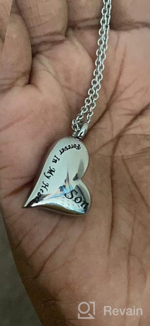 img 1 attached to Dad Forever in My Heart Cremation Urn Ashes Necklace - Stainless Steel Keepsake Pendant | Waterproof Memorial Jewelry review by Reynaldo Guzman