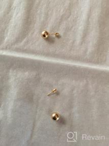 img 8 attached to 👂 Ritastephens 14k Yellow Gold Ball Stud Earrings with Screw Backs - Available in 3-7mm Sizes