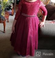 img 1 attached to Burgundy Rhinestones Holiday Christmas Flower Girls' Clothing review by Kaveen Restoration