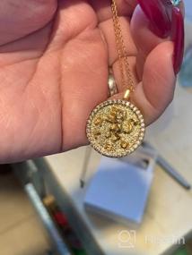 img 5 attached to 🌌 ACC PLANET Zodiac Sign Necklace Pendant - 14K Gold-Plated Hammered Round Disc with Engraved Constellation - Adjustable Dainty Necklace, Ideal Mothers Gift for Her