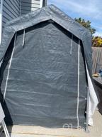 img 1 attached to 8X8 Ft Outdoor Storage Shelter Tent With Rollup Zipper Door - Waterproof And UV Resistant Carport Shed For Bicycle, Motorcycle ATV & Gardening Vehicle - ASTEROUTDOOR Portable Garage Kit Dark Gray review by Lamont Wilson