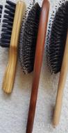img 1 attached to Boar Bristle Hair Brush For All Hair Types With Wooden Comb & Travel Bag - Perfect Gift For Women, Men, And Kids review by Ken Lawson