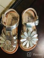 img 1 attached to Glitter Flower Open-Toe Flat Dress Sandals For Toddler Girls - Perfect Summer Shoes By Flaryzone review by Ashley Scott