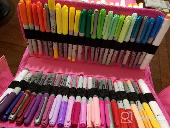 img 1 attached to Green Marker Pen Case With 171 Slots For Various Markers- Alcohol, Sketch, Permanent, Dry Erase, Repair And Highlighter - Ideal For Artists And Crafters - NIUTOP review by Dana Berger