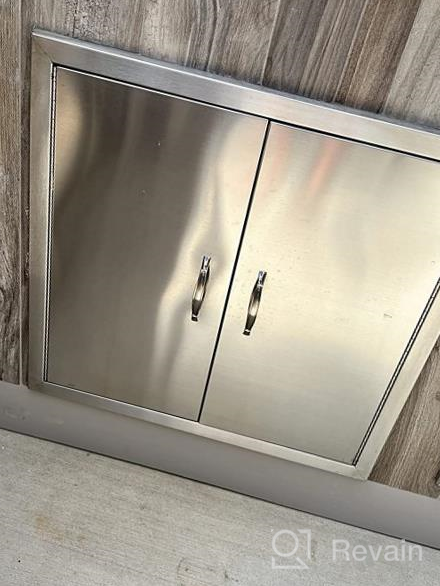 img 1 attached to Stainless Steel Flush Mount Double Door For BBQ Island - Mophorn Outdoor Kitchen Access, 26" X 24" Wall Construction, Ideal For Outdoor Cooking Spaces review by Karen Anderson