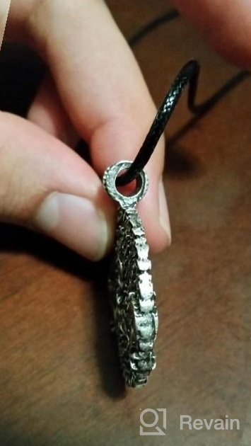 img 1 attached to HAQUIL Viking Necklace: Wolves & Ravens of Odin with Tree 🐺 of Life Pendant – Premium Faux Leather Cord – Perfect Viking Jewelry Gift review by Zac Pewitt