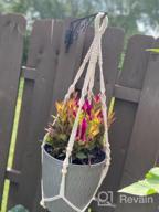 img 1 attached to Macrame Plant Hanger With Beads And 2 Hooks - Hanging Planter Holder For Indoor And Outdoor Home Decor, No Tassel Design, 35 Inch Length, Black - POTEY 610106 review by Mark Williams