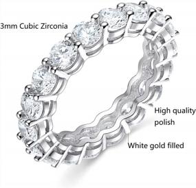 img 2 attached to Women'S Eternity Band Ring In 18K White Gold Filled With Sparkling Cubic Zirconia