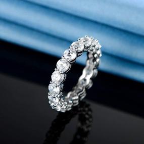 img 1 attached to Women'S Eternity Band Ring In 18K White Gold Filled With Sparkling Cubic Zirconia