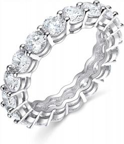 img 4 attached to Women'S Eternity Band Ring In 18K White Gold Filled With Sparkling Cubic Zirconia