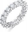 women's eternity band ring in 18k white gold filled with sparkling cubic zirconia logo