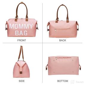 img 3 attached to 👜 Printed Diaper Bag Tote for New Moms, Spacious Labor and Delivery Hospital Bag with Checklist and Straps, Travel-Friendly Weekender Bag with Extra Large Capacity, Pink