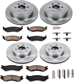 img 1 attached to Power Stop KOE4471 Autospecialty Front and Rear Replacement Brake Kit - High Performance OE Brake Rotors & Ceramic Brake Pads