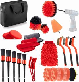 img 4 attached to 🚗 Ultimate Car Detailing Brush Set & Cleaning Kit with Gel for Interior & Exterior Auto Care