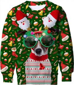 img 4 attached to Get The Laughs Rolling With Enlifety'S Funny 3D Printed Christmas Sweater Collection For Boys And Girls