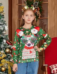 img 1 attached to Получите удовольствие от забавной коллекции рождественских свитеров Enlifety с 3D-печатью для мальчиков и девочек