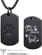 customizable stainless steel paw print dog tag pendant urn necklace: personalized pet memorial jewelry with engraving options & funnel kit for men and women logo