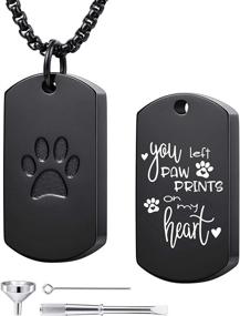 img 4 attached to Customizable Stainless Steel Paw Print Dog Tag Pendant Urn Necklace: Personalized Pet Memorial Jewelry with Engraving Options & Funnel Kit for Men and Women