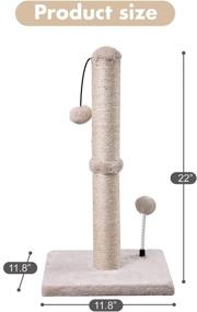 img 1 attached to 🐱 Premium MECOOL Cat Scratching Post: Vertical Scratcher for Indoor Cats & Kittens with Hanging Ball