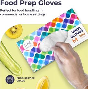 img 3 attached to 🧤 [200 Pack] Medium Disposable Food Prep Vinyl Gloves - Food Service Grade Kitchen Glove for Cooking, Handling, Serving, and Cleaning - Clear, Powder-Free, Latex-Free