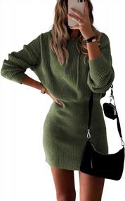 img 4 attached to Stay Cozy And Stylish With PRETTYGARDEN Women'S Winter Rib Knit Hooded Bodycon Dress