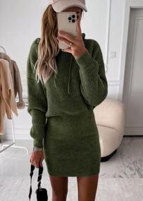 img 3 attached to Stay Cozy And Stylish With PRETTYGARDEN Women'S Winter Rib Knit Hooded Bodycon Dress