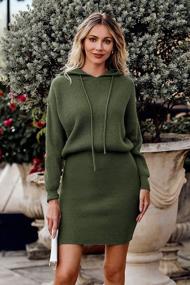 img 1 attached to Stay Cozy And Stylish With PRETTYGARDEN Women'S Winter Rib Knit Hooded Bodycon Dress